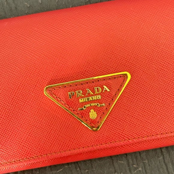 Prada Red Leather Chain Shoulder Bag - Picture 8 of 9